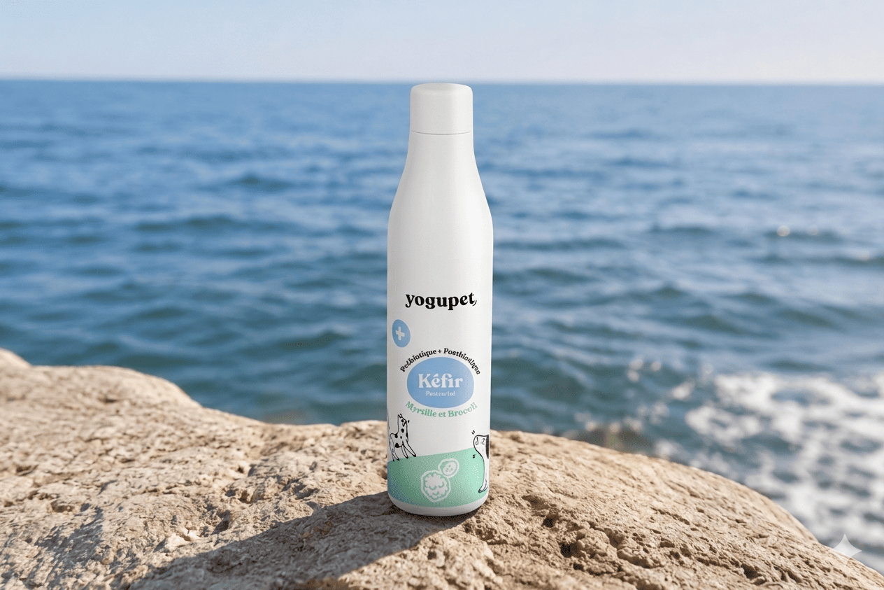 Kéfir pour chien facilite la digestion et source d'hydratation.