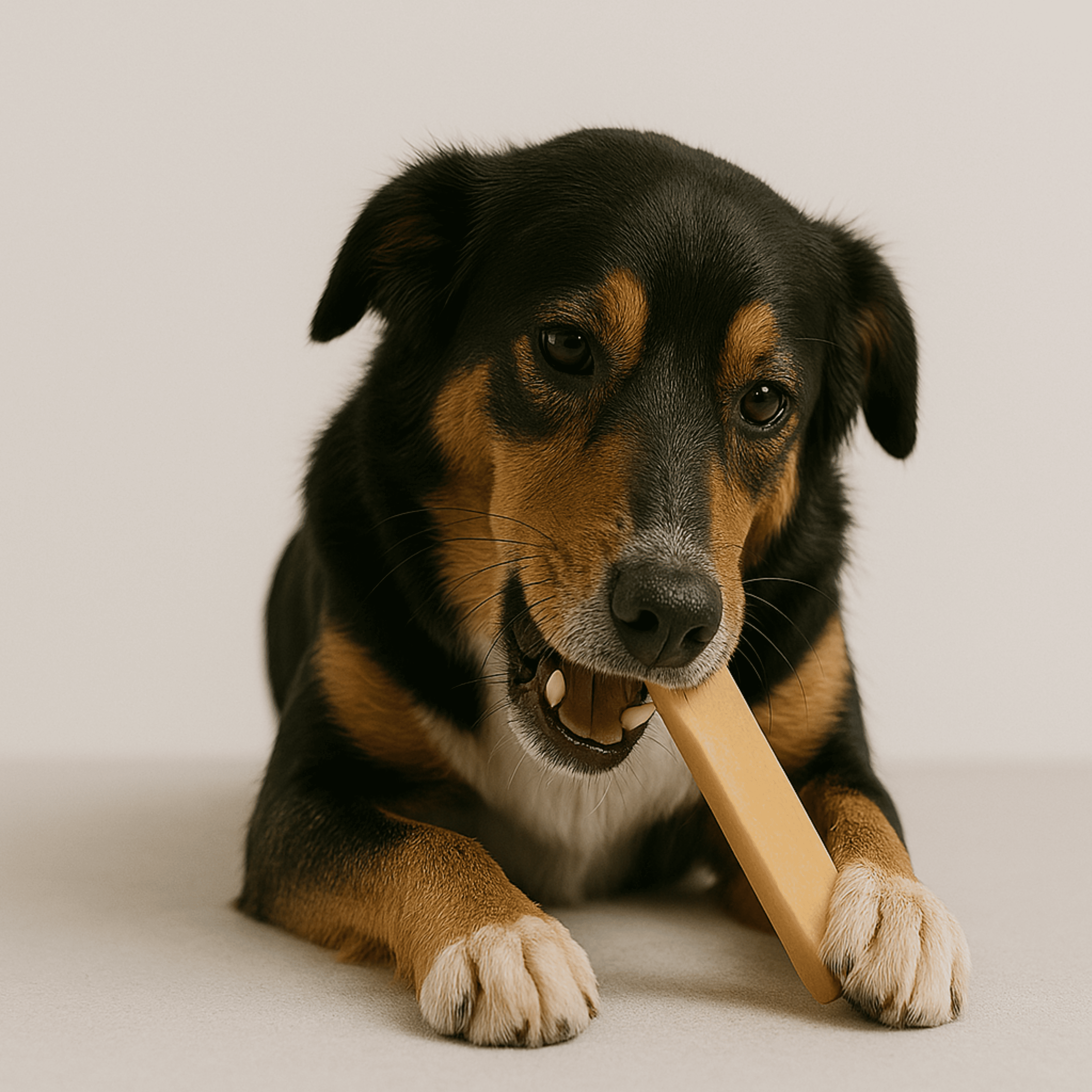 mastication naturelle chien avec du fromage de yak
